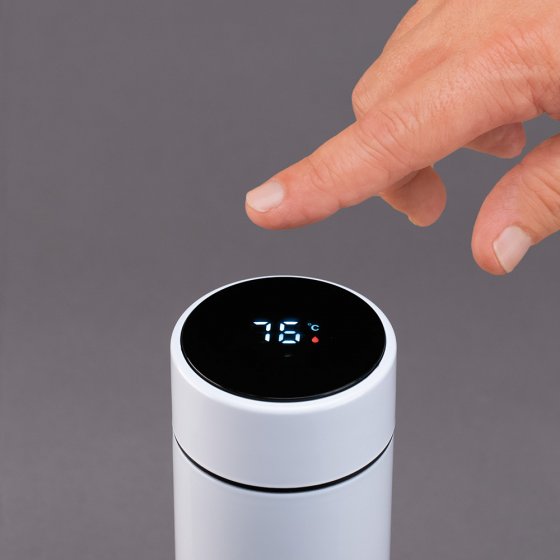 Thermosfles met temperatuurdisplay
