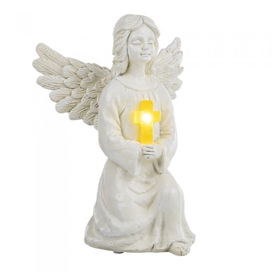 Zonne-engel met verlicht kruis