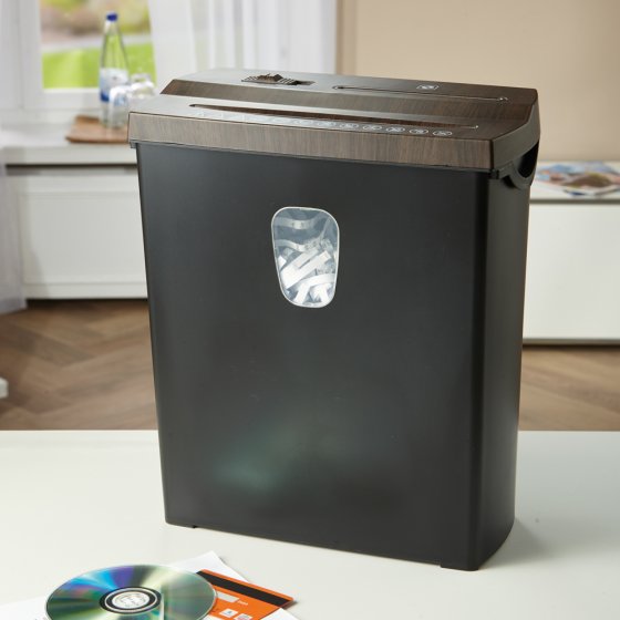 Multifunctionele papierversnipperaar in houtlook 